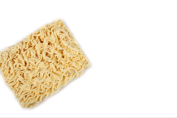Rauwe Instant Noodle Geïsoleerd Witte Achtergrond — Stockfoto