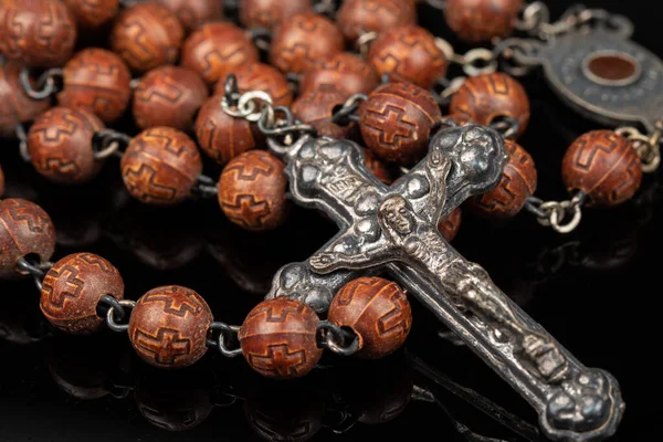 Καθολικό Κομπολόι Beadsreligious Σύμβολο Χωρίς Λαιμό — Φωτογραφία Αρχείου