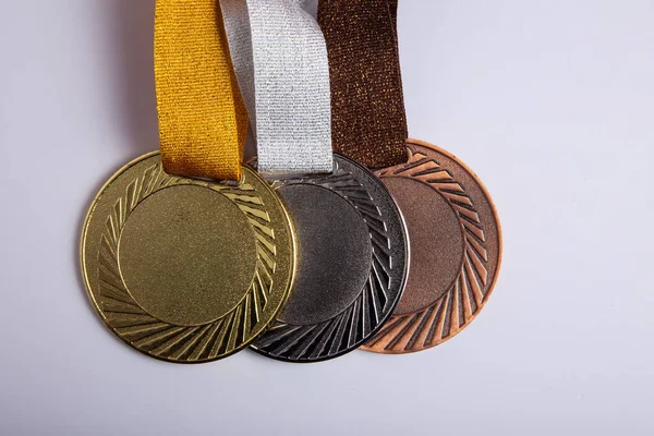 Gold medal, silver medal and bronze medal concept for winning or success