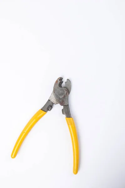 Utensili Elettrici Frese Laterali Pinze Taglio Elettriche Con Manico Giallo — Foto Stock