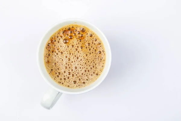 Primer Plano Burbuja Café Sobre Fondo Blanco — Foto de Stock