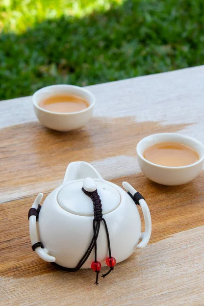 Geleneksel Çin Çay Seremonisi Utensilleri Geleneksel Kültürü Çin Çay Fincanı — Stok fotoğraf