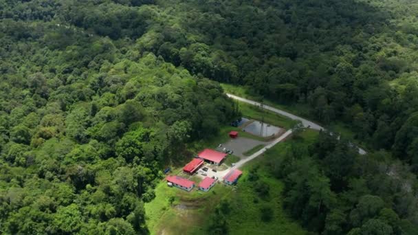 Aerial Drone Felvételek Lenyűgöző Gyönyörű Mély Esőerdő Dzsungel Borneo Sziget — Stock videók