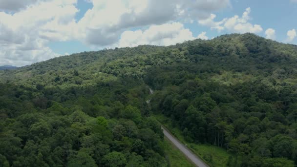 Letecký Dron Záběry Ohromující Krásné Hluboké Deštné Pralesy Džungle Ostrova — Stock video