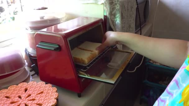 Tostapane Cucina Fare Toast Colazione — Video Stock