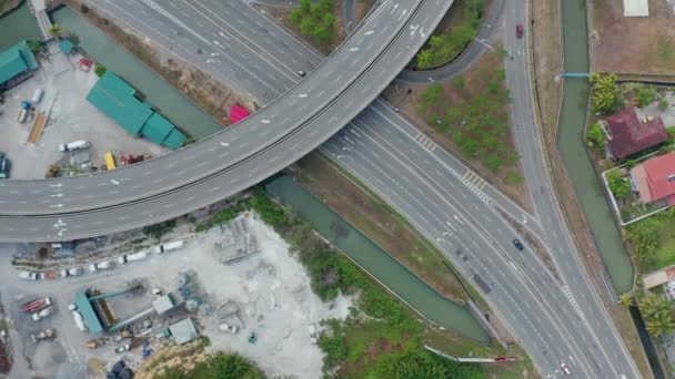 Légi Felvétel Silence City Kevesebb Autó Közúti Kota Kinabalu Sabah — Stock videók