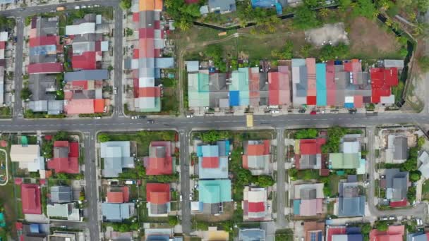 Vue Aérienne Silence Ville Moins Voiture Sur Route Kota Kinabalu — Video