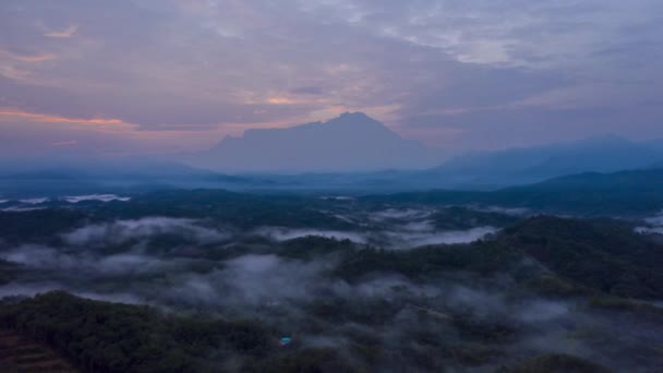 Guakon Tamparuli Sabah Borneo Doğa Sisi Manzaralı Kinabalu Dağı Üzerinde — Stok video