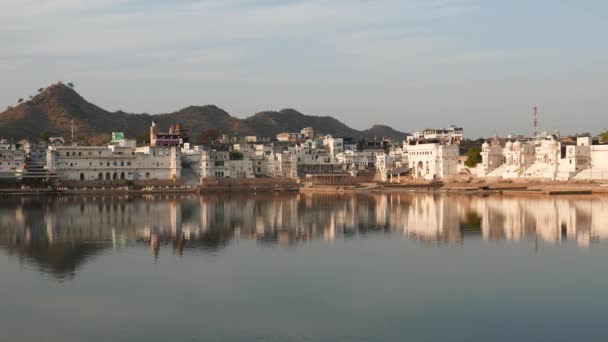 Pushkar cityscape, Rajasthan, Hindistan — Stok video