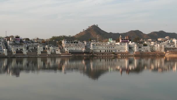 Pushkar stadsbilden, Rajasthan, Indien — Stockvideo