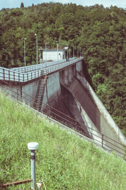 İstikrar üzerinde bir baraj izleme için aygıtlar (Ağırlık ölçme esneklik detektörler ve topografik düzeyi) ölçü.