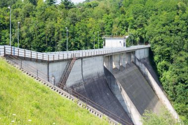 İstikrar üzerinde bir baraj izleme için aygıtlar (Ağırlık ölçme esneklik detektörler ve topografik düzeyi) ölçü.