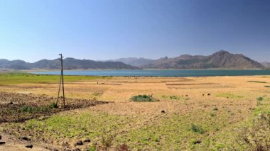 Panorama Ashenge Gölü, Korem bölge, yolculuğa Lalibela, Etiyopya, Afrika