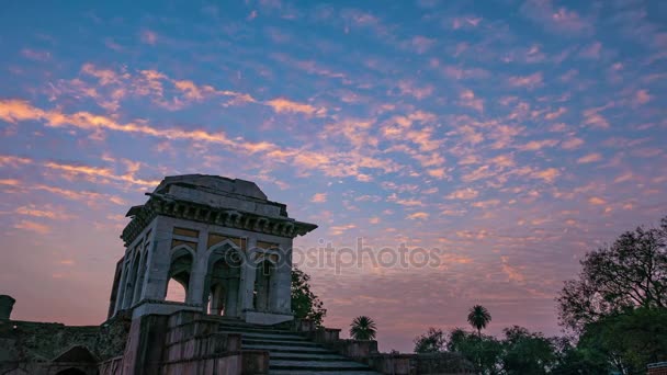 Time Lapse Mandu India Afghan Ruïnes Van Islam Koninkrijk Monument — Stockvideo