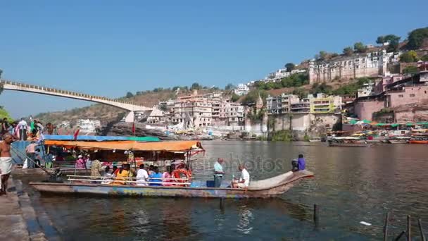 Omkareshwar Indien November 2017 Pilgerreise Die Heilige Stadt Omkareshwar Madhya — Stockvideo