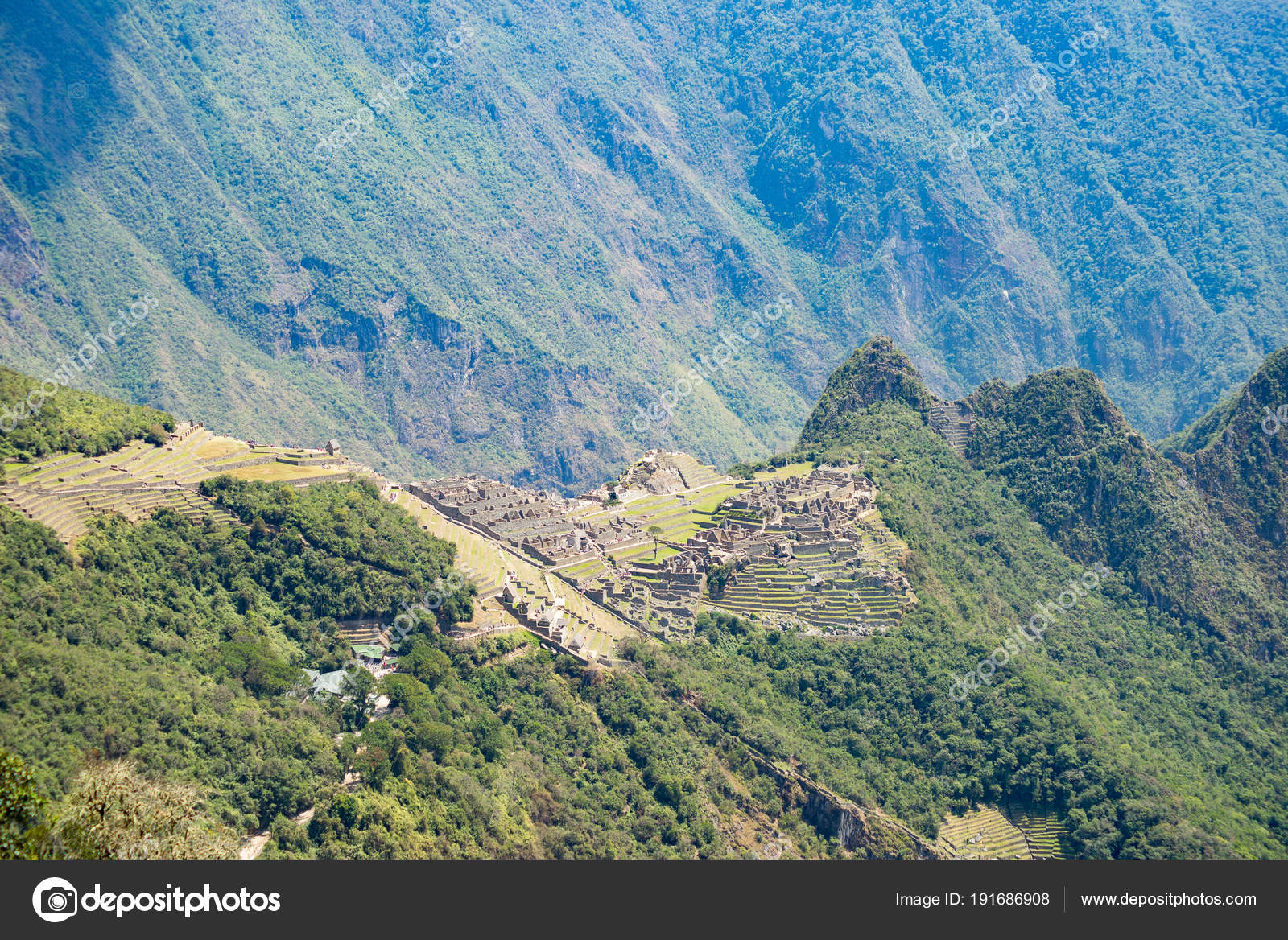 Terrazas De Machu Picchu Escarpada Vista Desde Arriba A