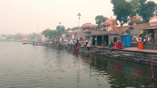 Ujjain Inde Décembre 2017 Cérémonie Religieuse Sur Rivière Sainte Ujjain — Video