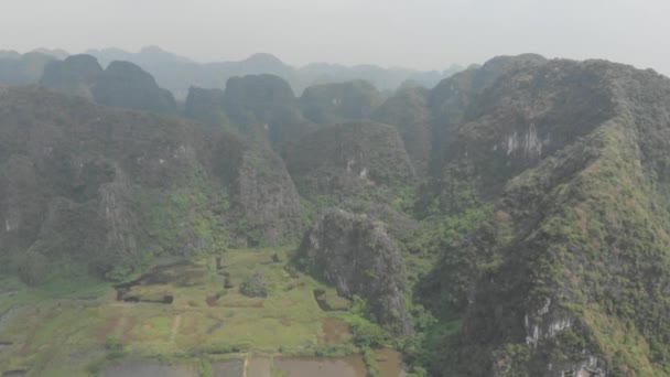 Aerial View Ninh Binh Region Trang Tam Coc Tourist Attraction — 图库视频影像