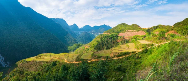 Giang Paesaggio Carsico Geoparco Montagna Nel Vietnam Del Nord Strada — Foto Stock