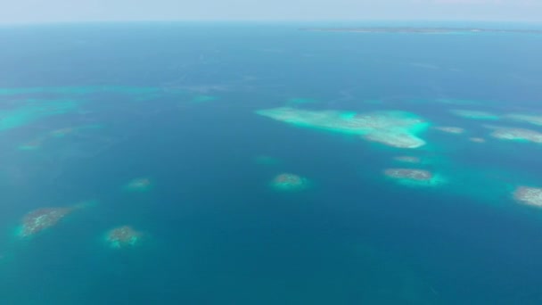 Luchtfoto Vliegen Exotisch Tropisch Eiland Afgelegen Bestemming Weg Van Dit — Stockvideo