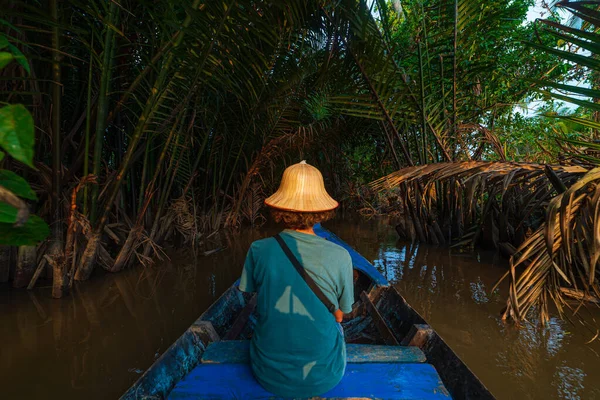 Prohlídka Lodí Oblasti Delty Řeky Mekong Ben Tre Jižní Vietnam — Stock fotografie