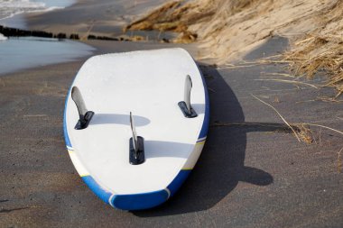 Michigan Gölü 'nün kumlu kıyısında yatay bir zemin var.