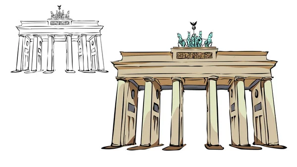 Portão de Berlim Brandemburgo —  Vetores de Stock