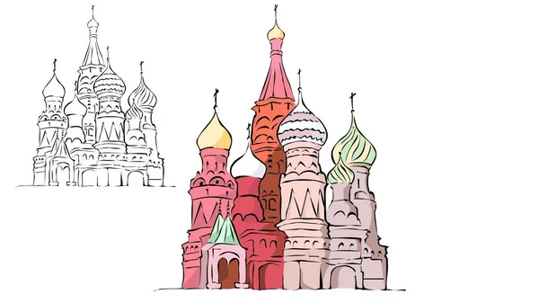 Rusia Templo de Moscú — Vector de stock