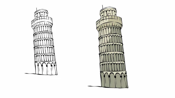 Torre de Pisa Italia — Vector de stock