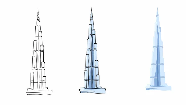 Burj Khalifa.Dubai — Stok Vektör