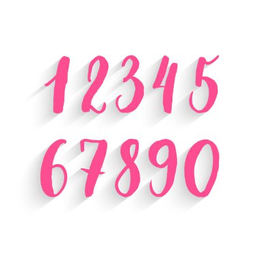 Rakamlar ile gölge vektör yazı tarzı.