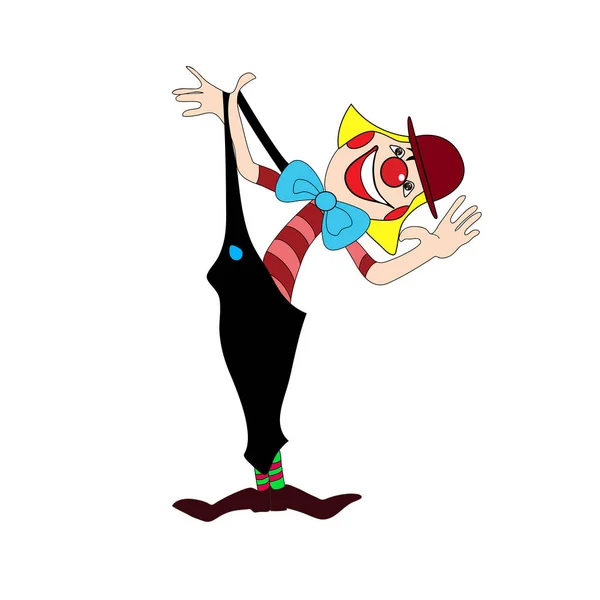 The clown from the circus in the cartoon style vector. — Stock Vector