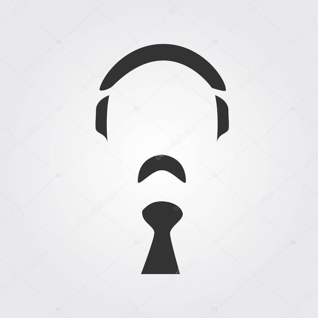 Icon of a man with a mustache and tie vector.