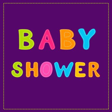 Bebek duş kabarcık stil vektör yazıt.