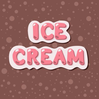 Buz cream.cartoon kabarcık yazı vektör.