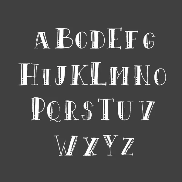 Alfabet hand belettering op een zwarte achtergrond vector. — Stockvector