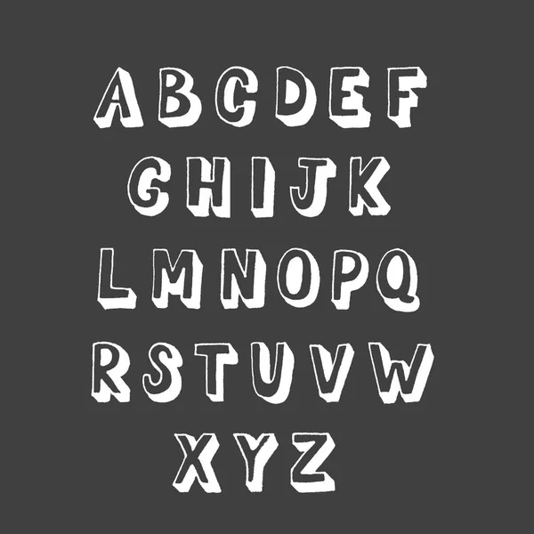 Alphabet-Schriftzug auf schwarzem Hintergrund. — Stockvektor