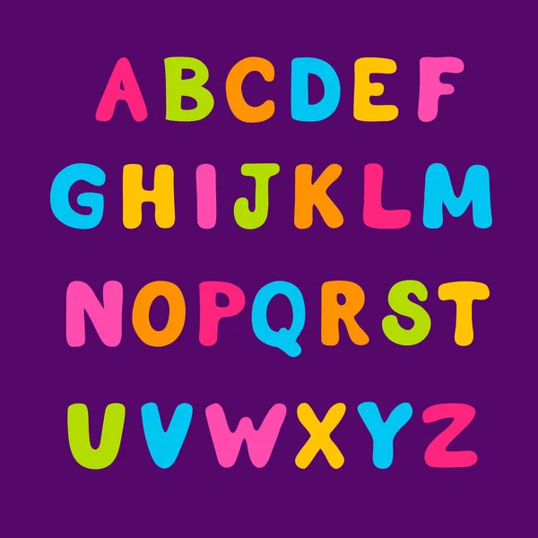 Dibujos animados burbuja colorido alfabeto vector . — Vector de stock