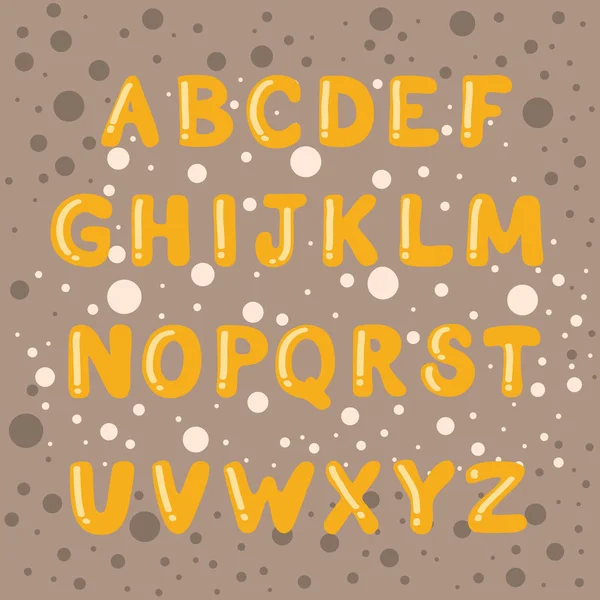 Dessin animé bulle or alphabet vecteur . — Image vectorielle