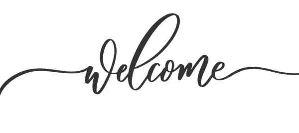 Bienvenue Inscription Calligraphique Avec Lignes Lisses — Image vectorielle