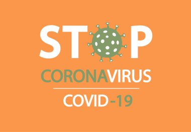 Covid-19 Coronavirus konsepti yazıt tipografi tasarım logosunu durdur.
