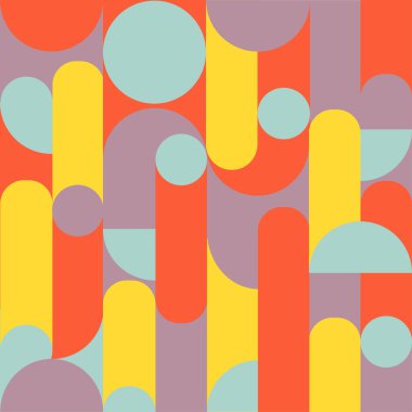 Soyut şekil ve renklerle soyut arkaplansız desen.