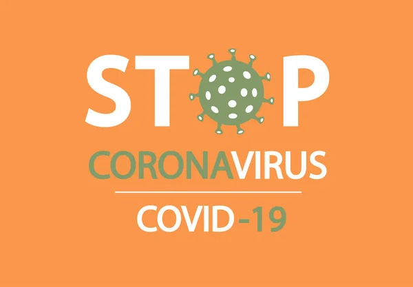 Stop Covid Coronavirus Concept Iscrizione Tipografia Disegno Logo — Vettoriale Stock