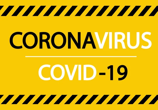 Covid Coronavirus Concept Iscrizione Tipografia Disegno Logo — Vettoriale Stock