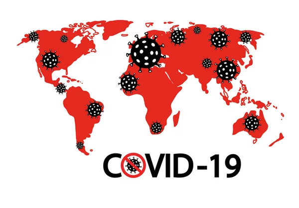 Coronavirus Covid-19 mapa casos confirmados reportan en todo el mundo. Enfermedad por Coronavirus 2019 actualización de la situación en todo el mundo . — Vector de stock