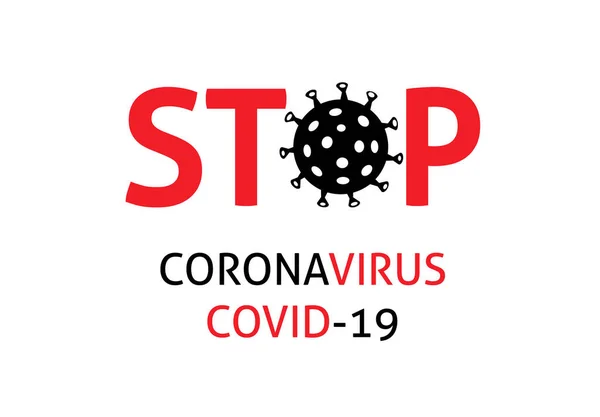 Fermati. Covid-19 Concetto di coronavirus . — Vettoriale Stock