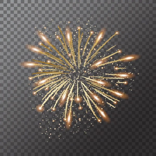 Firework Explosion Night Firecracker Rocket Bursting Big Sparkling Star Balls — Stock Vector