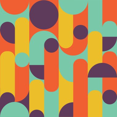 Soyut şekil ve renklerle soyut arkaplansız desen.