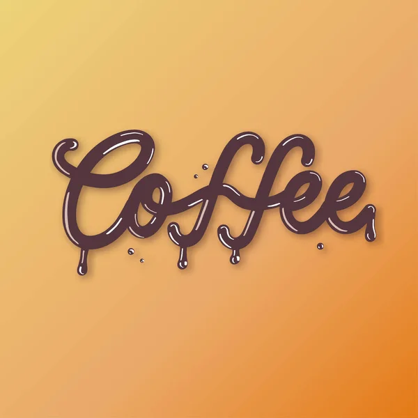 Coffee Inscription Hand Lettering — Stock Vector