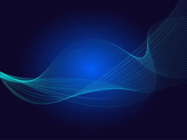 İşin için soyut dalga elemanı. Dijital frekans dengeleyici. Tarzlanmış çizgi sanat arka planı. Vektör çizimi. Eğimli dalga karıştırma aracı.